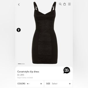 Dolce and Gabbana Black Corset Dress